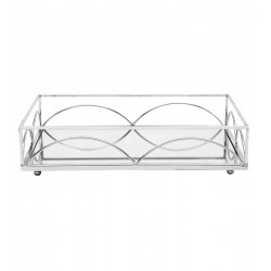 Bandeja 31cm Comprimento Por 20cm de Largura Retangular Geometric Espelhada